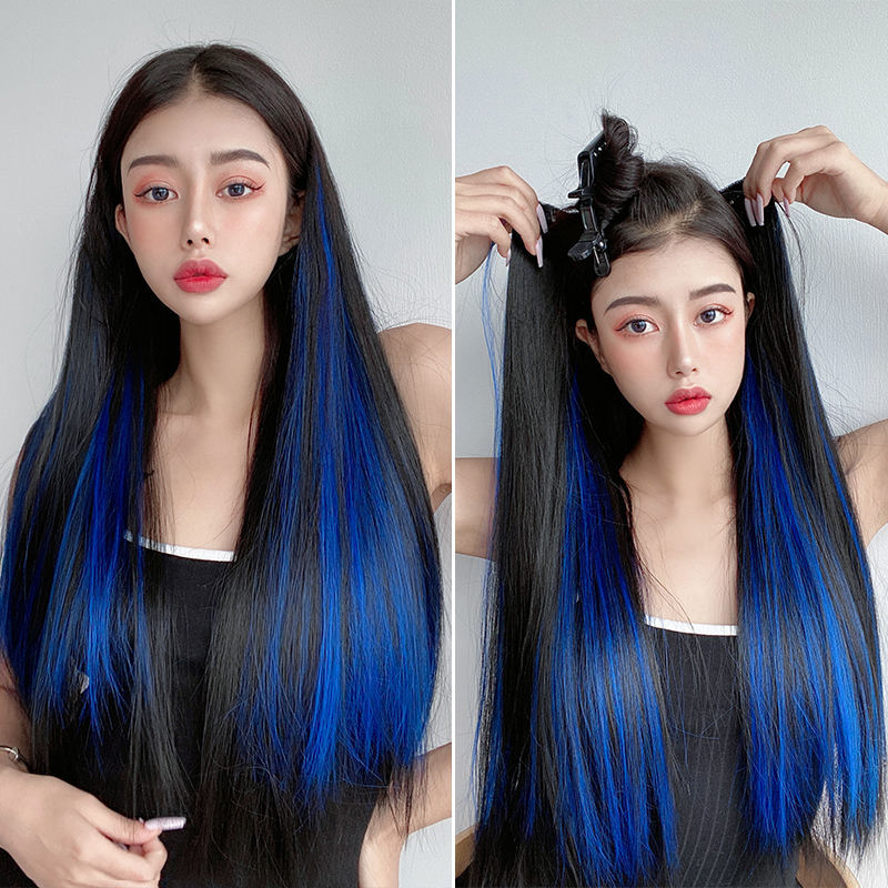假发渐变色一片式直发 挑染假发片女长发接发片 无痕隐形长发片