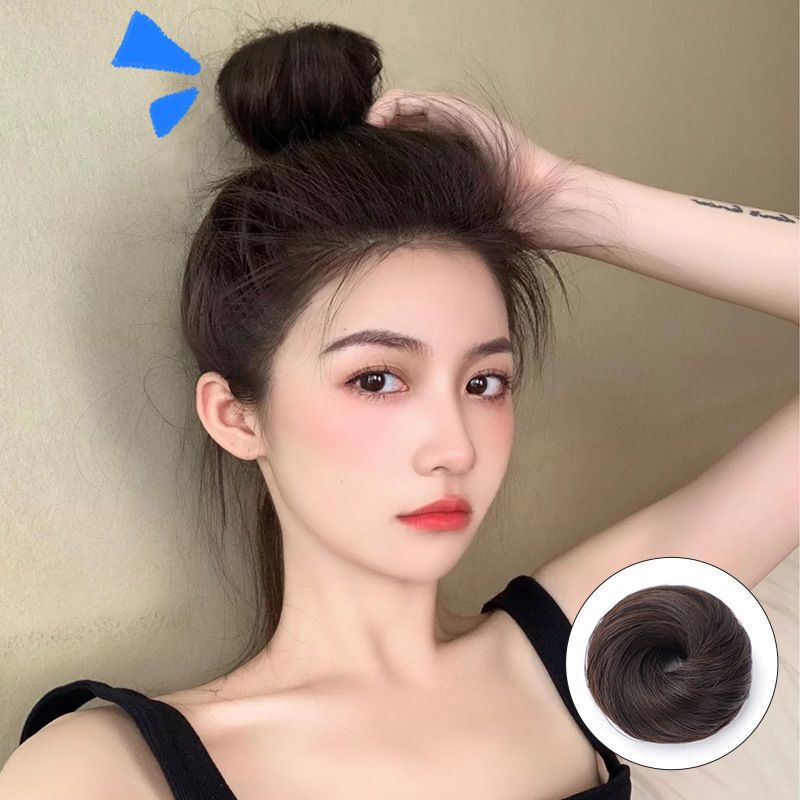 真发发圈丸子头假发包假发女懒人神器花苞头盘发器头饰品蓬松头花