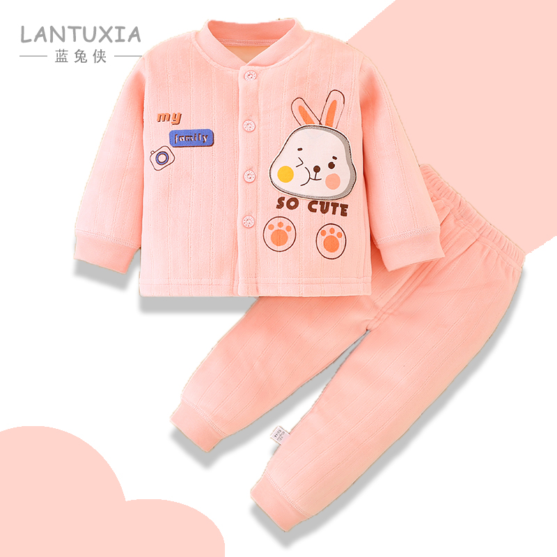 婴儿保暖内衣宝宝秋冬外穿加绒套装冬季加厚衣服分体秋衣秋裤睡衣
