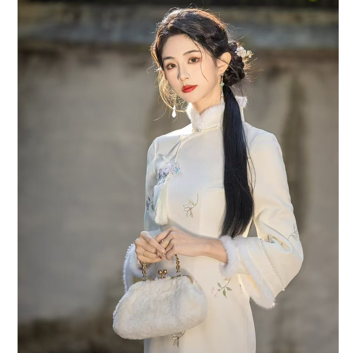 苏故里【玫瑰仙仙】【白色现货】秋冬款传统款微胖女生小个新中式