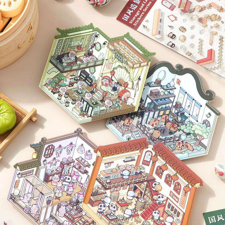 芯陌收纳造景贴纸系列迷你小厨房造景游戏创意贴纸小孩儿童礼物玩