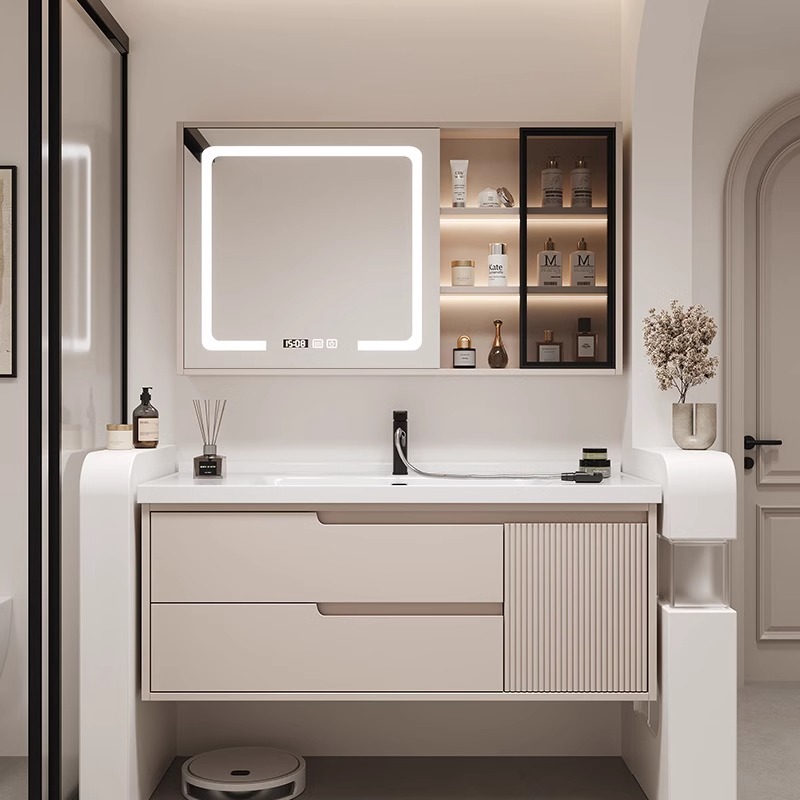 法式奶油风时尚简约洗脸盆浴室柜潮州陶瓷洗手台盆柜组合