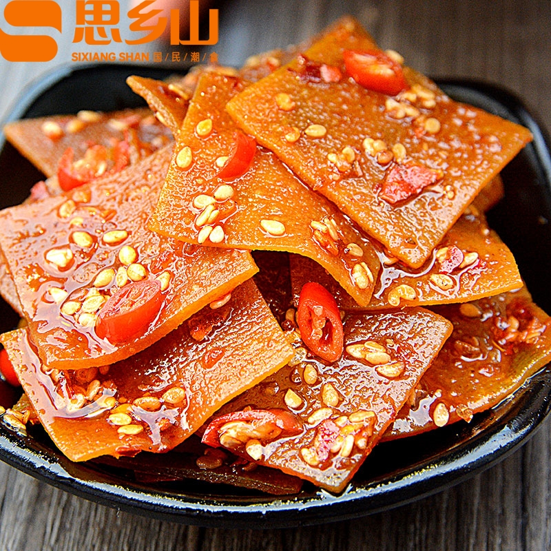 网红款百叶片125g平江豆干香干休息零食湖南特产麻辣豆干零食小吃