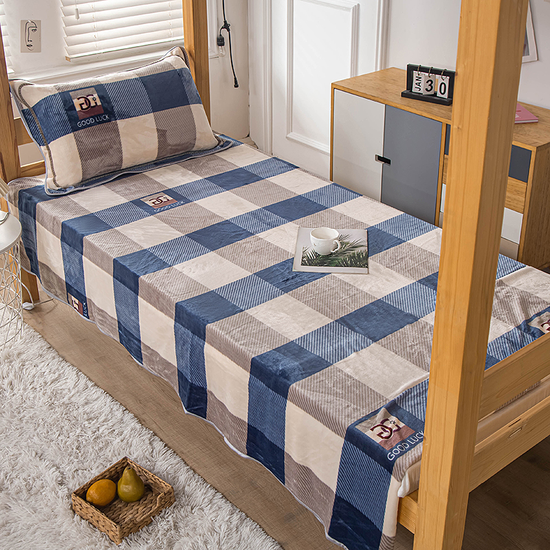 加绒加密牛奶绒床单枕套学生宿舍单床单1.5米2米冬天加厚保暖