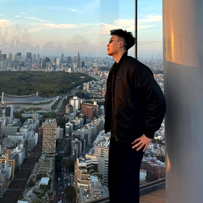 SANBAI 叁佰【伦敦】冬季黑色胸针夹克棉服男秋冬休闲加厚保暖外套