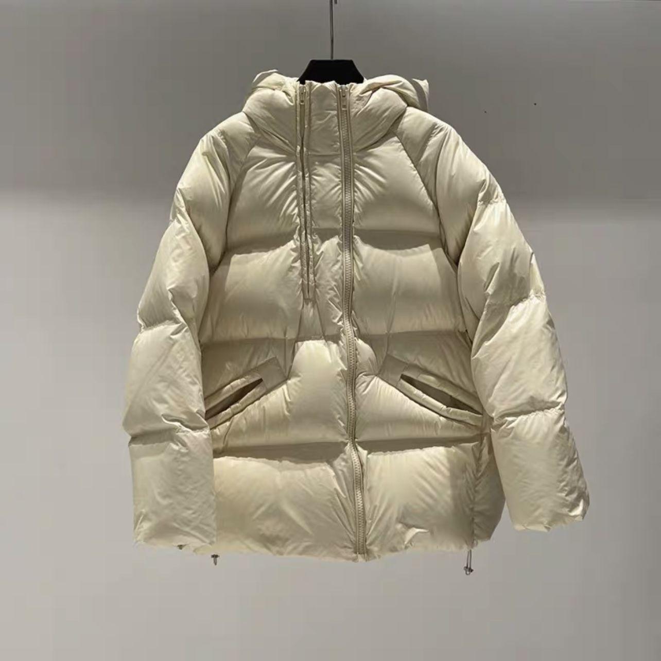 波司登欧美双拉链羽绒服女连帽90白鸭绒北方抗寒加厚宽松保暖面包
