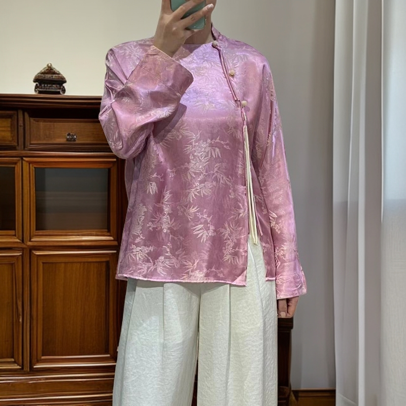 新中式唐装圆领长袖复古时尚中国风