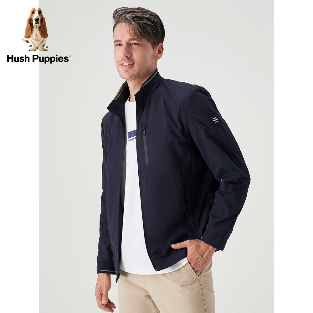 Hush Puppies暇步士男装秋新款时尚休闲立领夹克外套|PJ-22524D