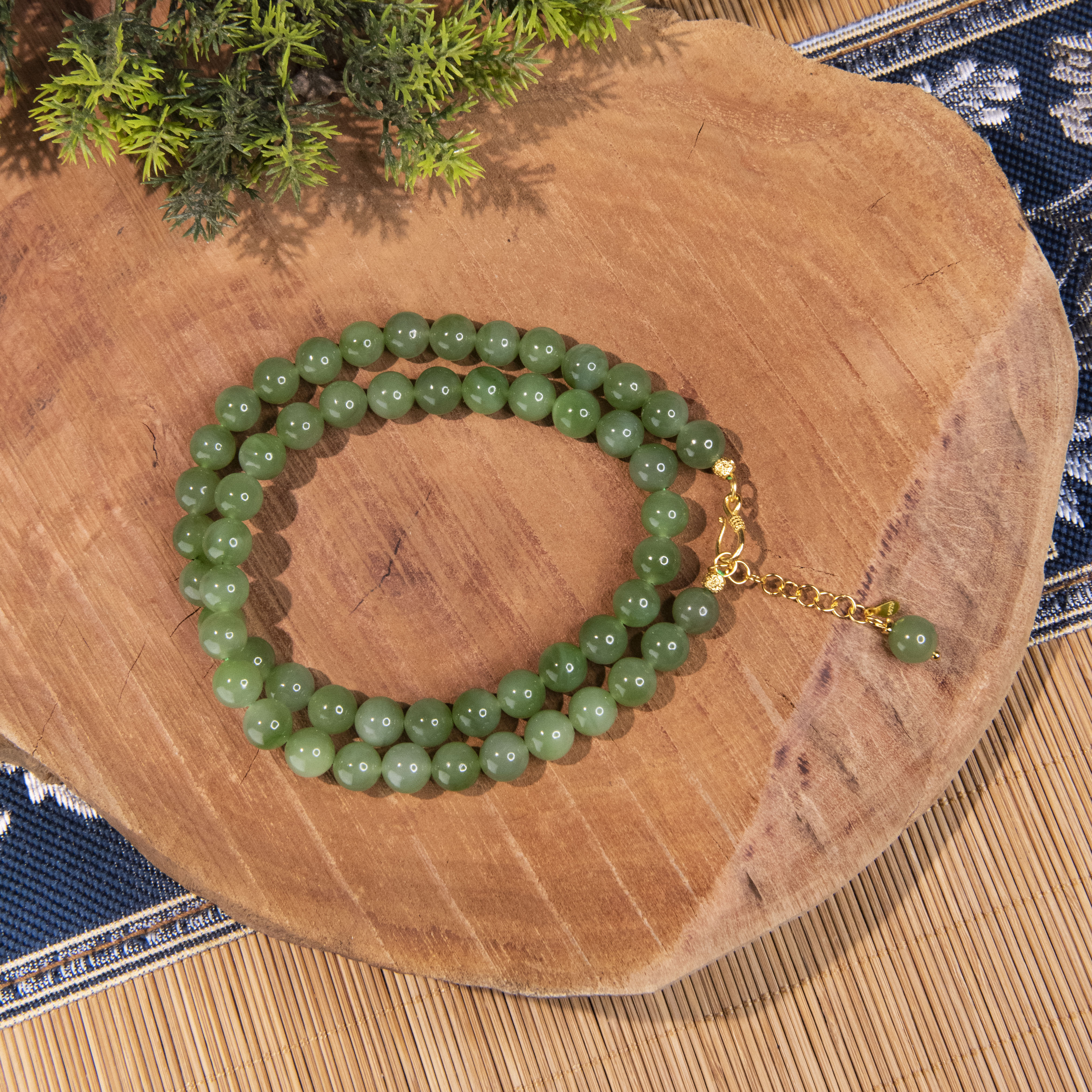 【左氏珠宝】 碧玉项链气质绿色和田玉设计款时尚气质1207