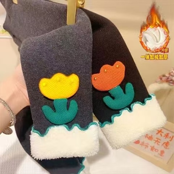 女童冬装加绒打底裤儿童秋冬季韩版一体绒外穿洋气宝宝抗寒保暖裤