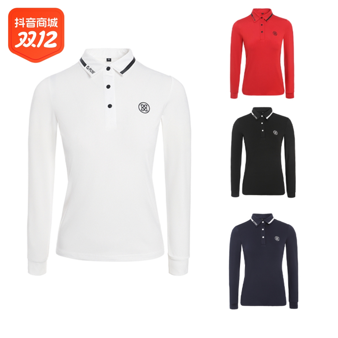 高尔夫新款女秋冬款polo衫服装golf速干翻领舒适运动球衣排汗长袖