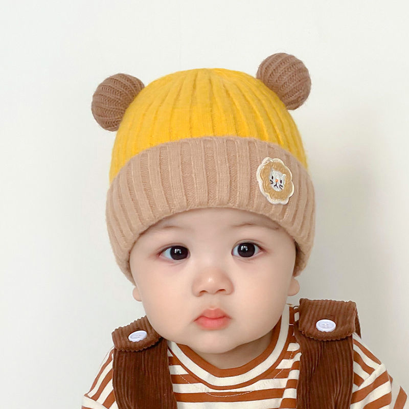 婴儿帽子秋冬季男宝可爱护耳冬帽男童儿童秋冬款幼儿女宝宝毛线帽