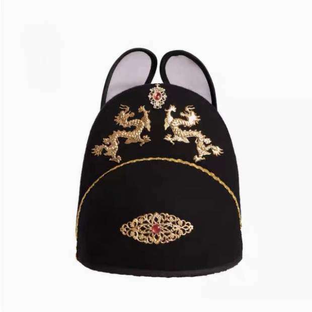 宝宝周岁礼服春秋中式百天满月抓周明制汉服同款乌纱翼善冠皇帝帽