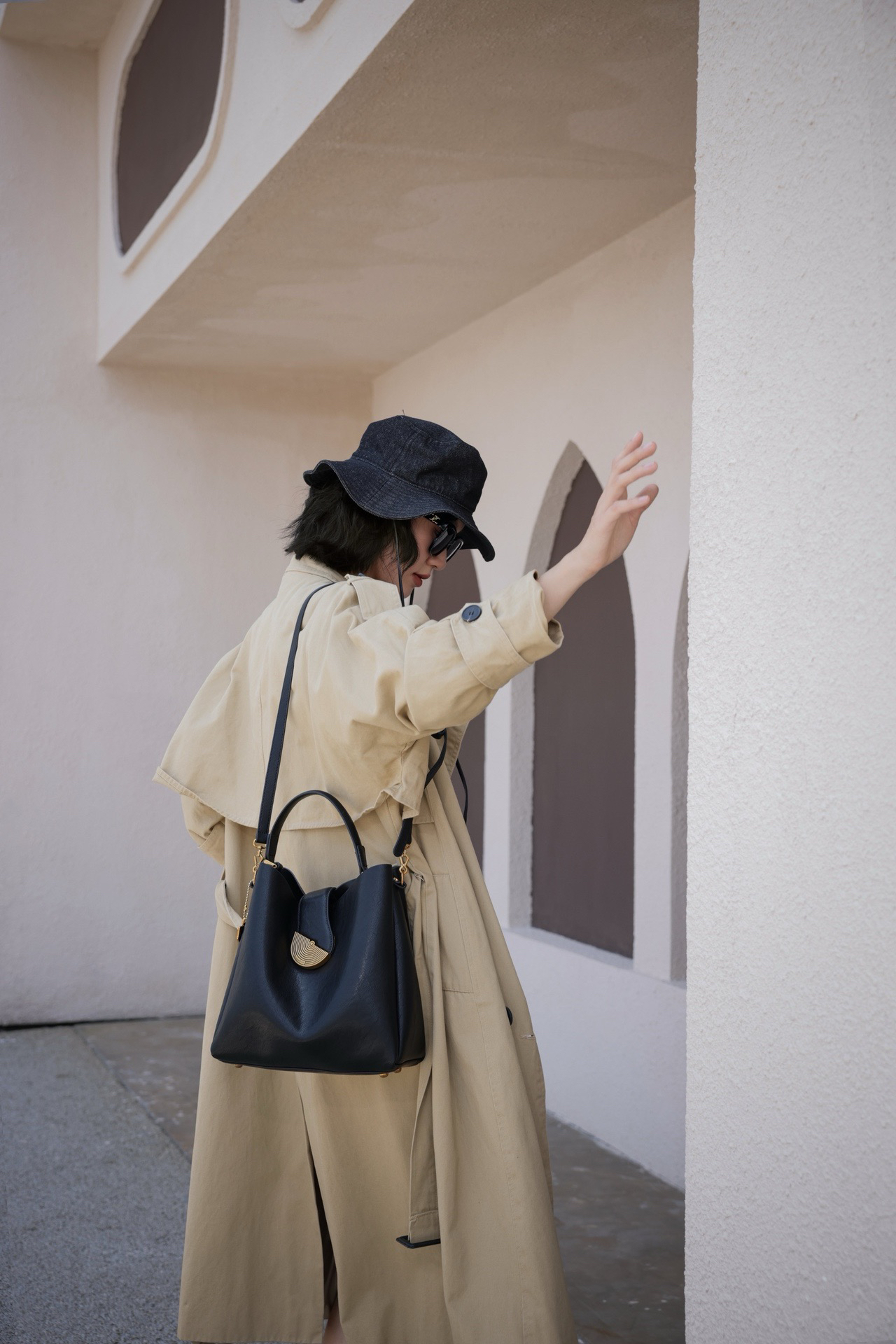 LOHASYS/高端定制品牌手提包水桶包休闲斜挎包女士复古包（5086）