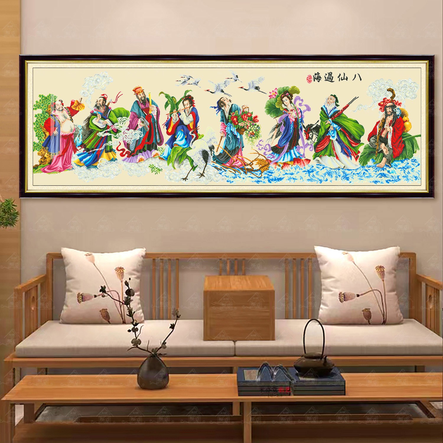 【宠粉福利】十字绣爱阁 八仙过海 新款中国风客厅装饰画手工线绣