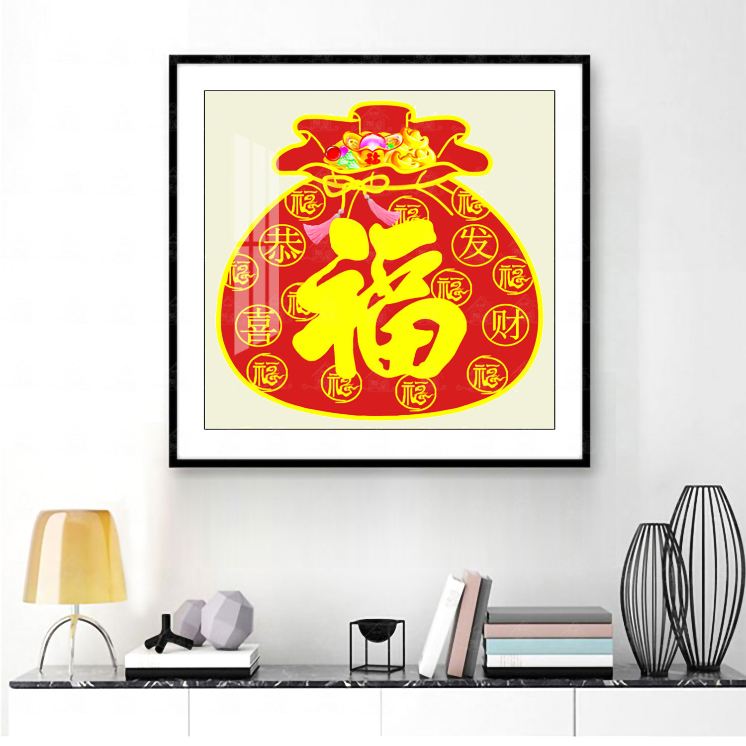 十字绣爱阁福多多新版祝福中式吉祥客厅玄关手工线绣宝藏文创