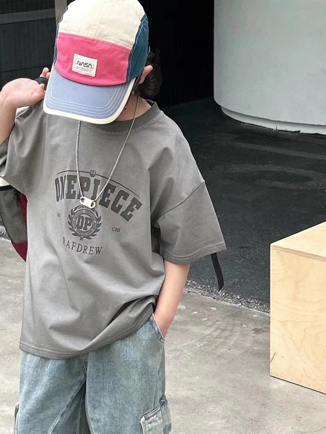 百搭休闲时尚印花韩版纯棉半袖夏季洋气男童宽松潮流夏款儿童节