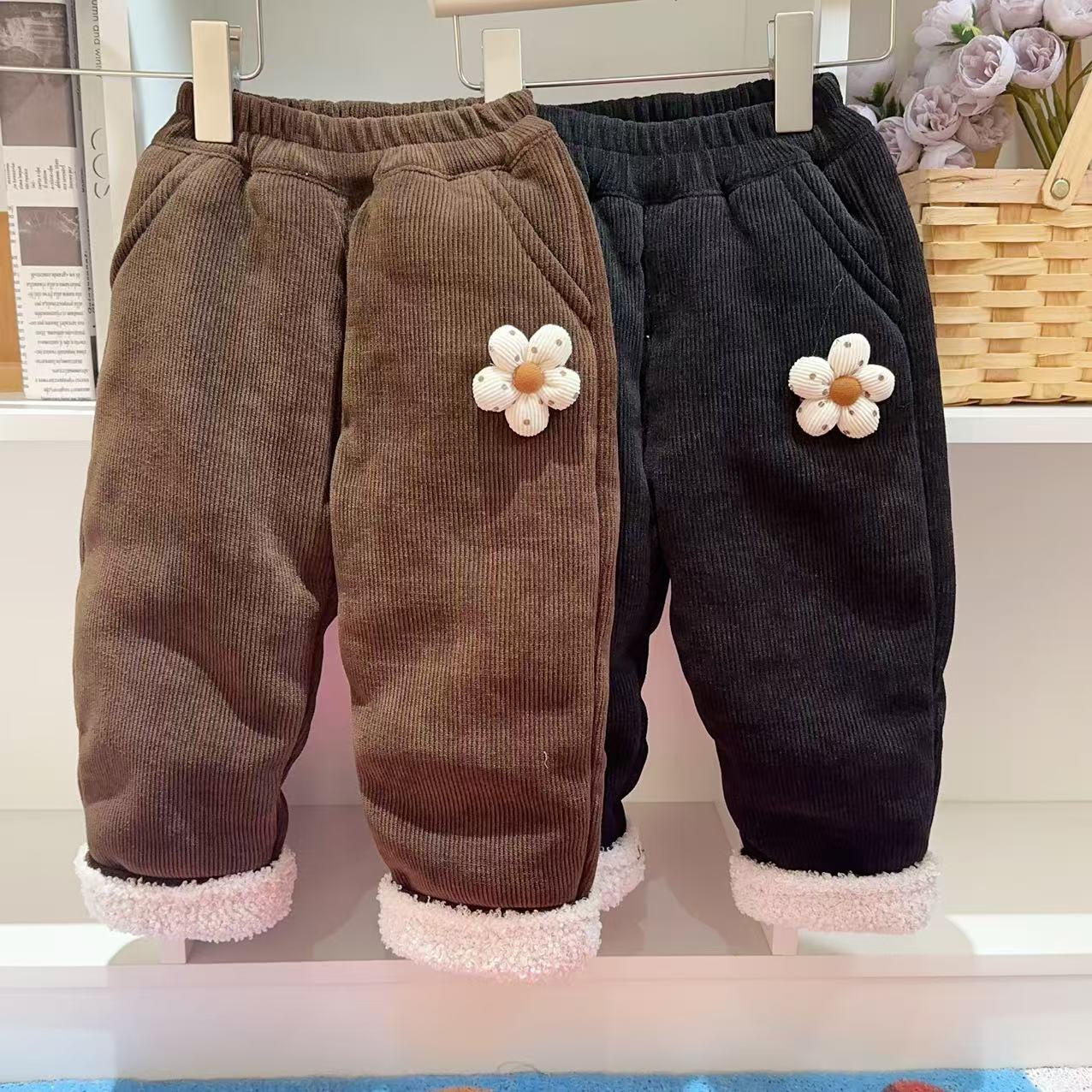 虎-变态厚【116花朵点点】时尚儿童棉裤