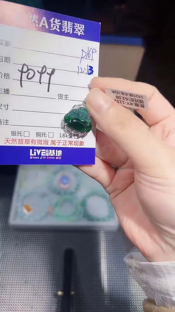 【闪购商品】翡翠吊坠银S925镶嵌P169