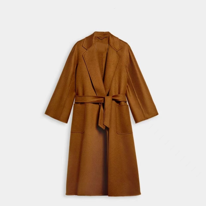 百分百山羊绒水波纹大衣睡袍时尚气质女士宽松百搭长款秋冬新款