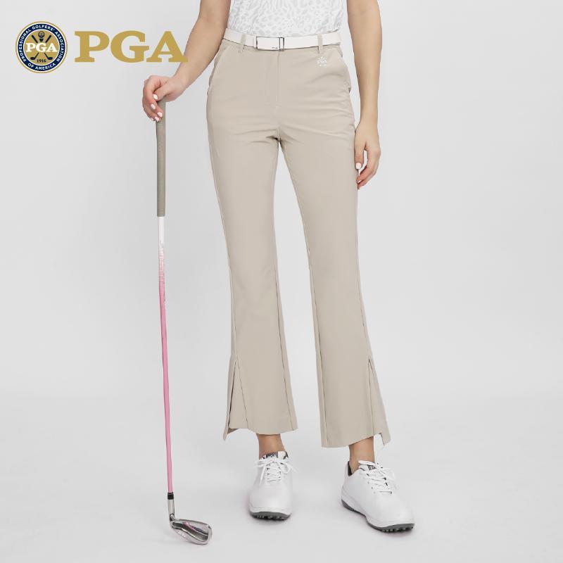 美国PGA 高尔夫裤子女士喇叭裤春夏季不规则裤脚柔软弹力休闲长裤