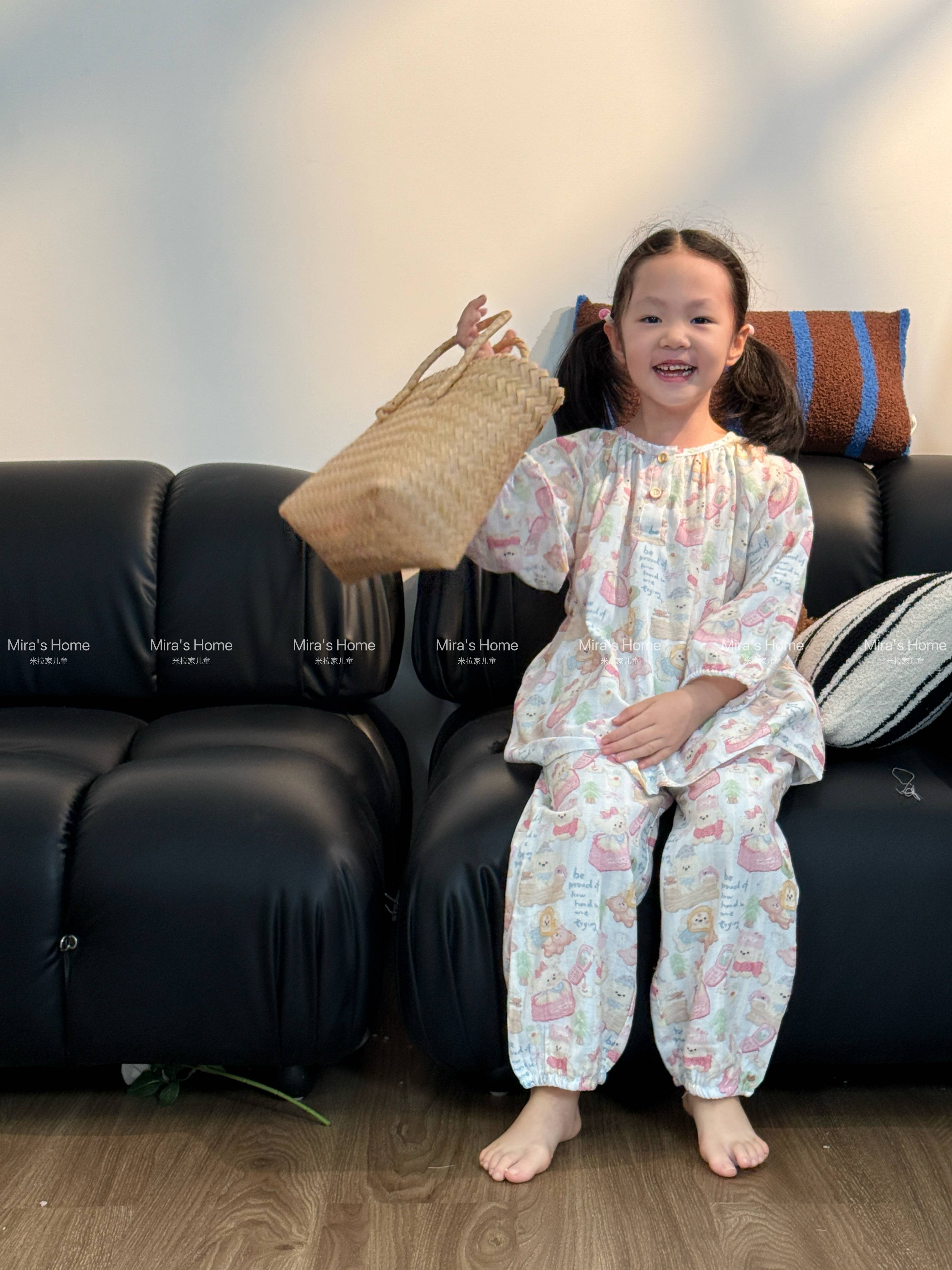 【儿童款纯棉系扣套装】Mira’s Home春秋新品纯棉儿童款系扣睡衣