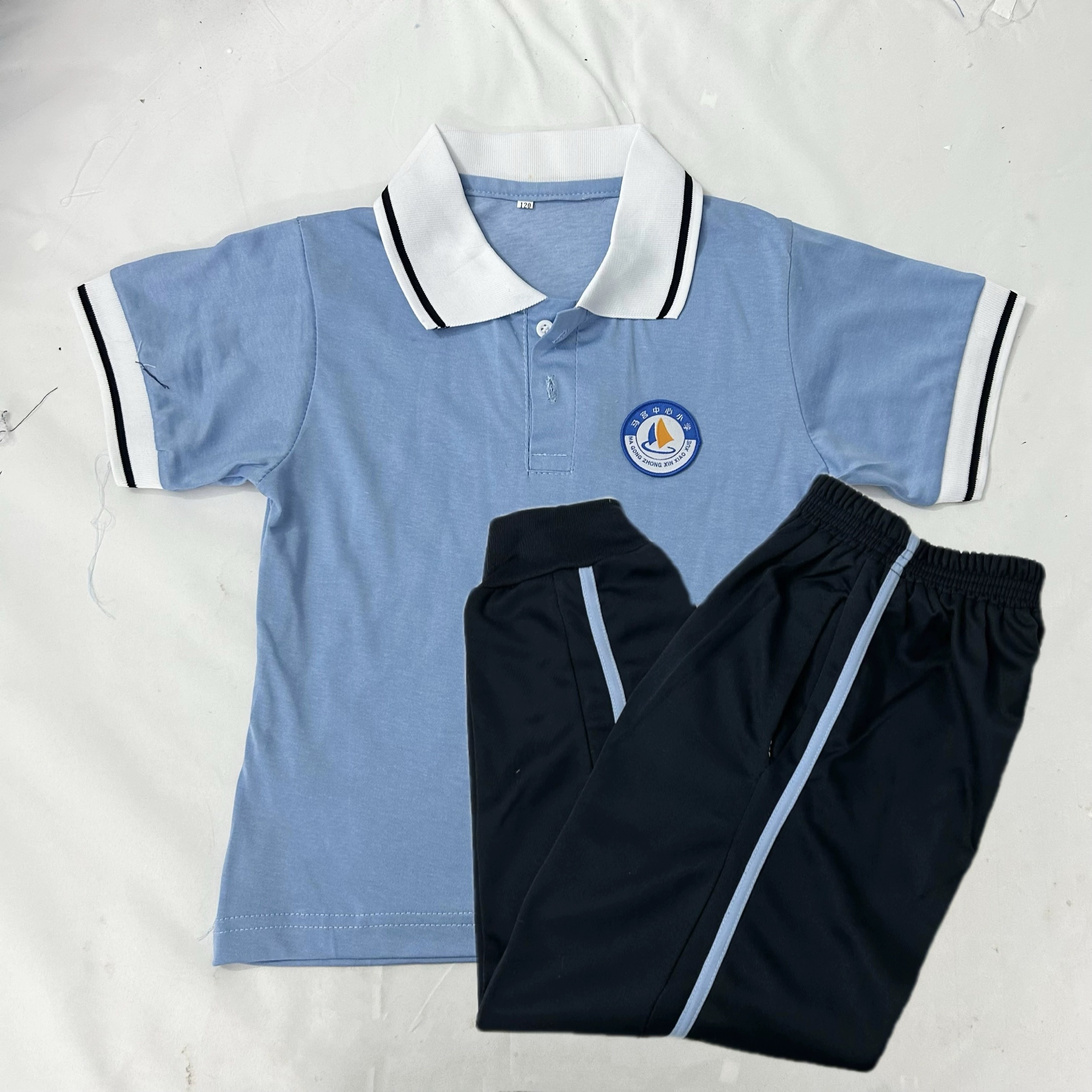 汕尾校服汕尾市马宫中心小学校服新款小学生短袖长裤夏季男女