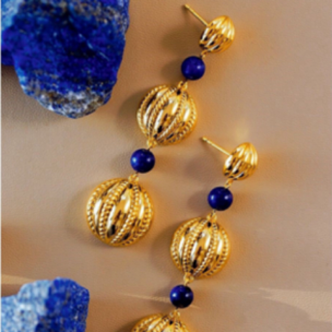 铜合金耳饰 小众原创《肉豆蔻》高级感复古长耳环