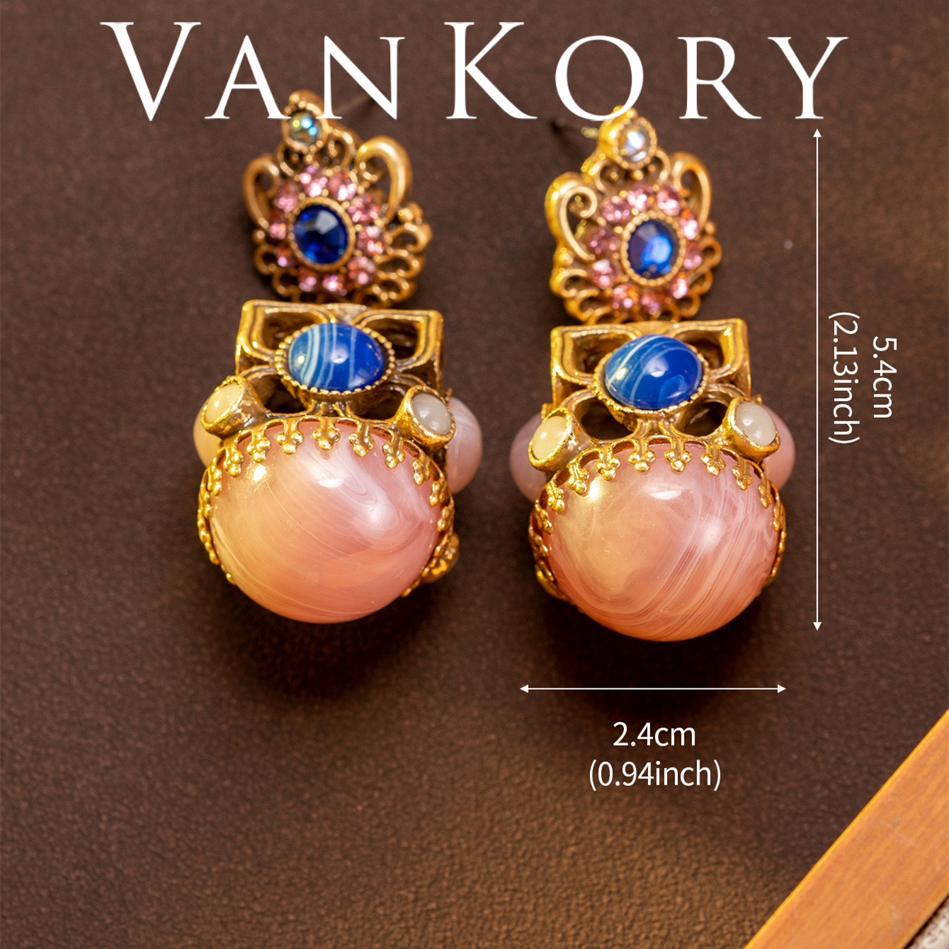 合金仿珍珠耳饰 复古宫廷风紫色耳环【005】