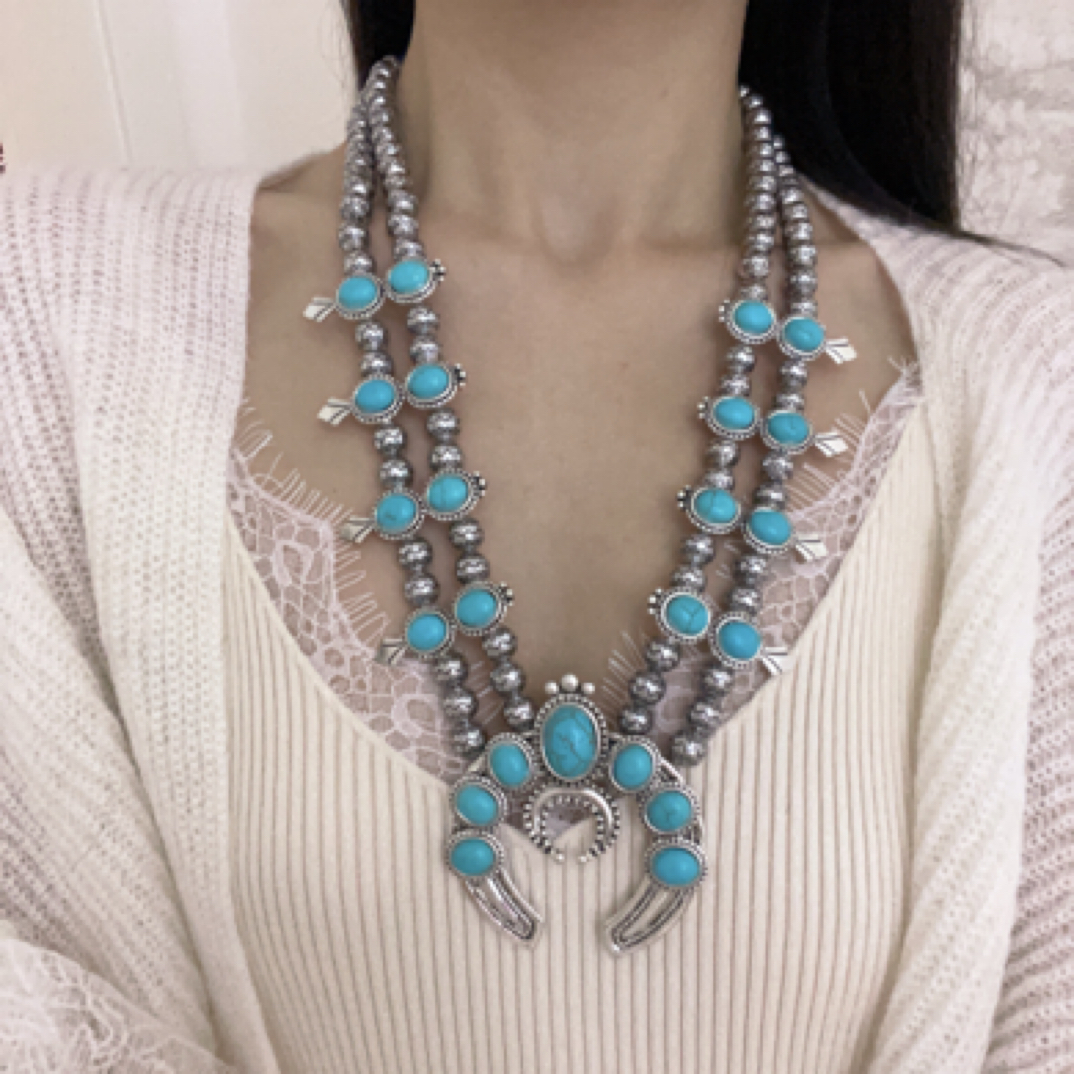 合金项链 绿色夸张项链欧美风