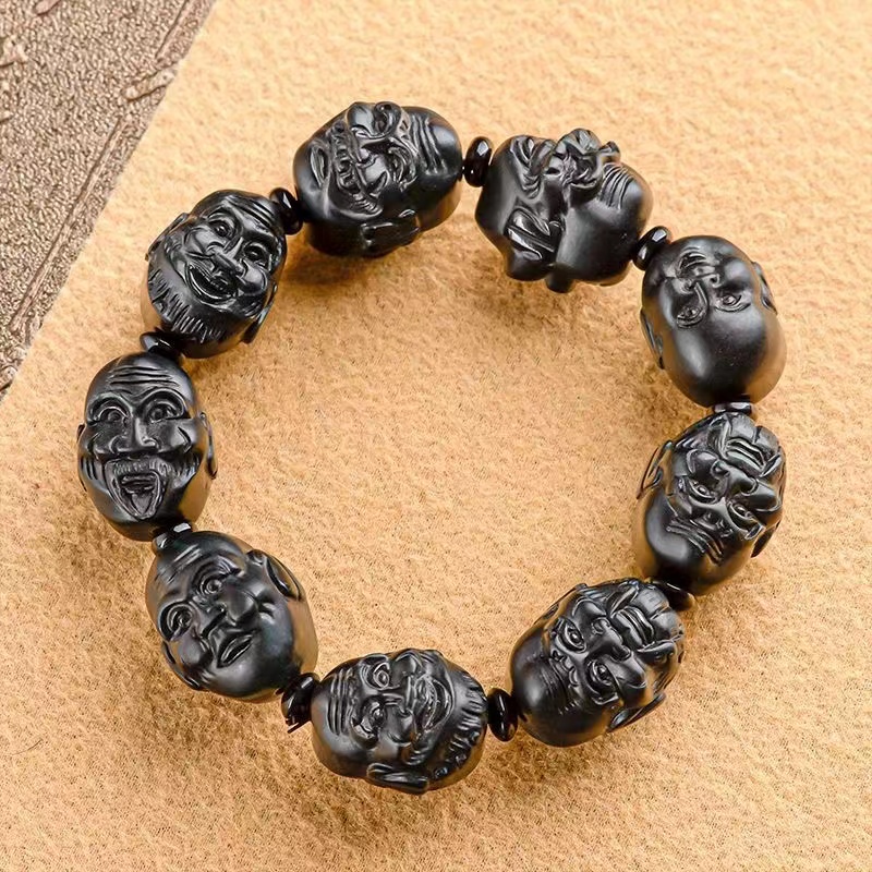 天然墨翠十八罗汉手串手链手镯缅甸A货翡翠男士高端新多样性发货