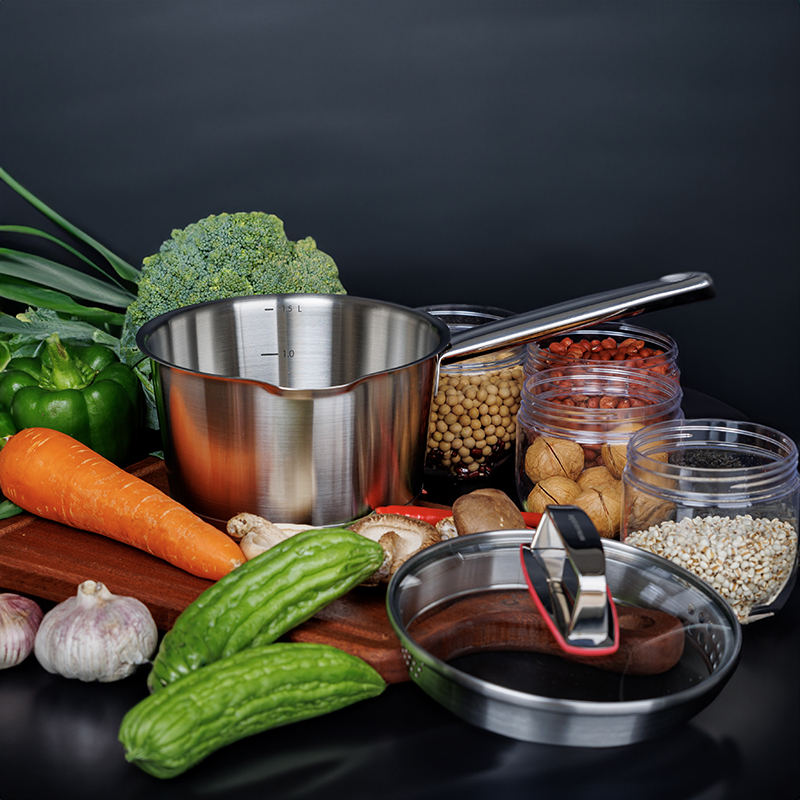 家用煮粥煲汤燃气电磁炉通用玻璃盖单柄斜身炖煮锅奶锅16口径