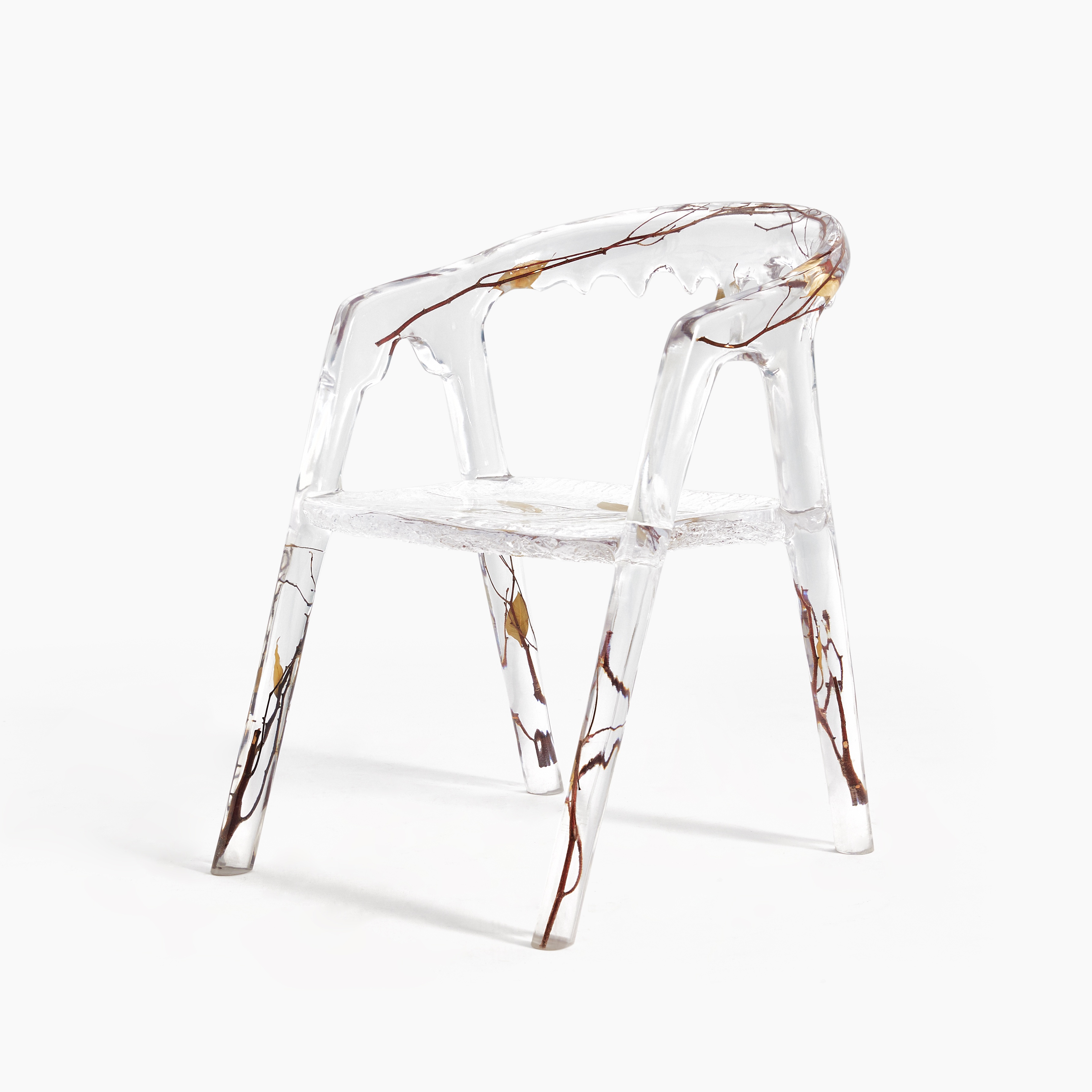 高端透明冰晶蝴蝶椅意大利休闲椅冰纹椅椅子