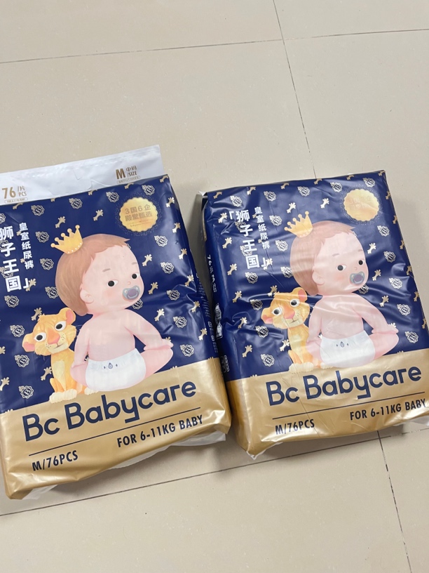 加量装nb纸尿片bbc纸尿裤透气婴幼儿皇室狮子王国M76L60XL54