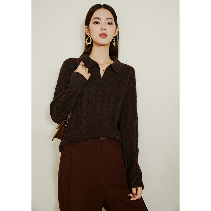 【粉丝专享】毛衣PO领针织衫女24080117