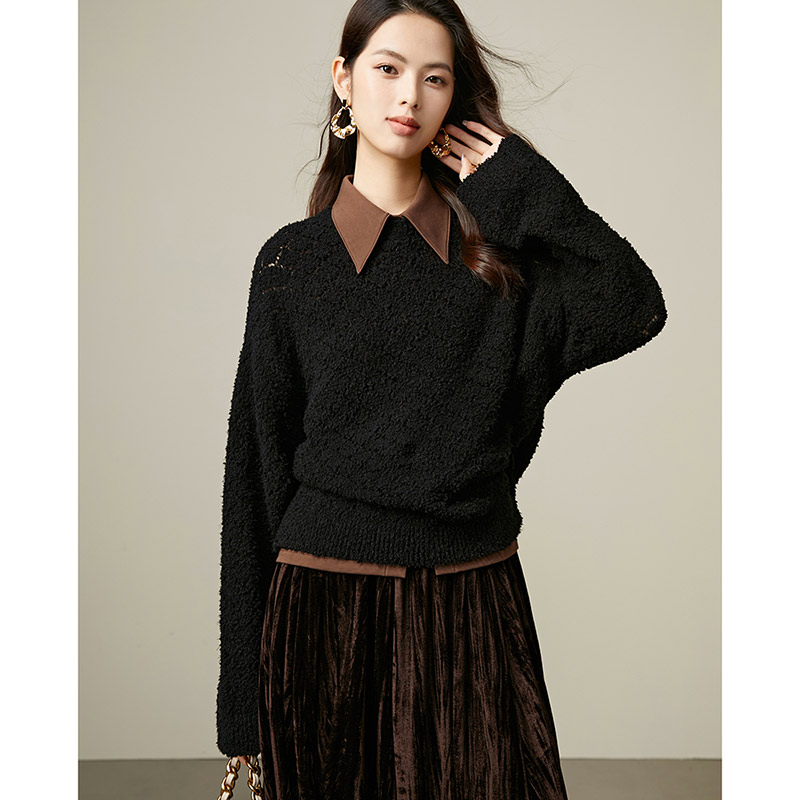 晚白【粉丝专享】毛衣套头针织衫女24091411