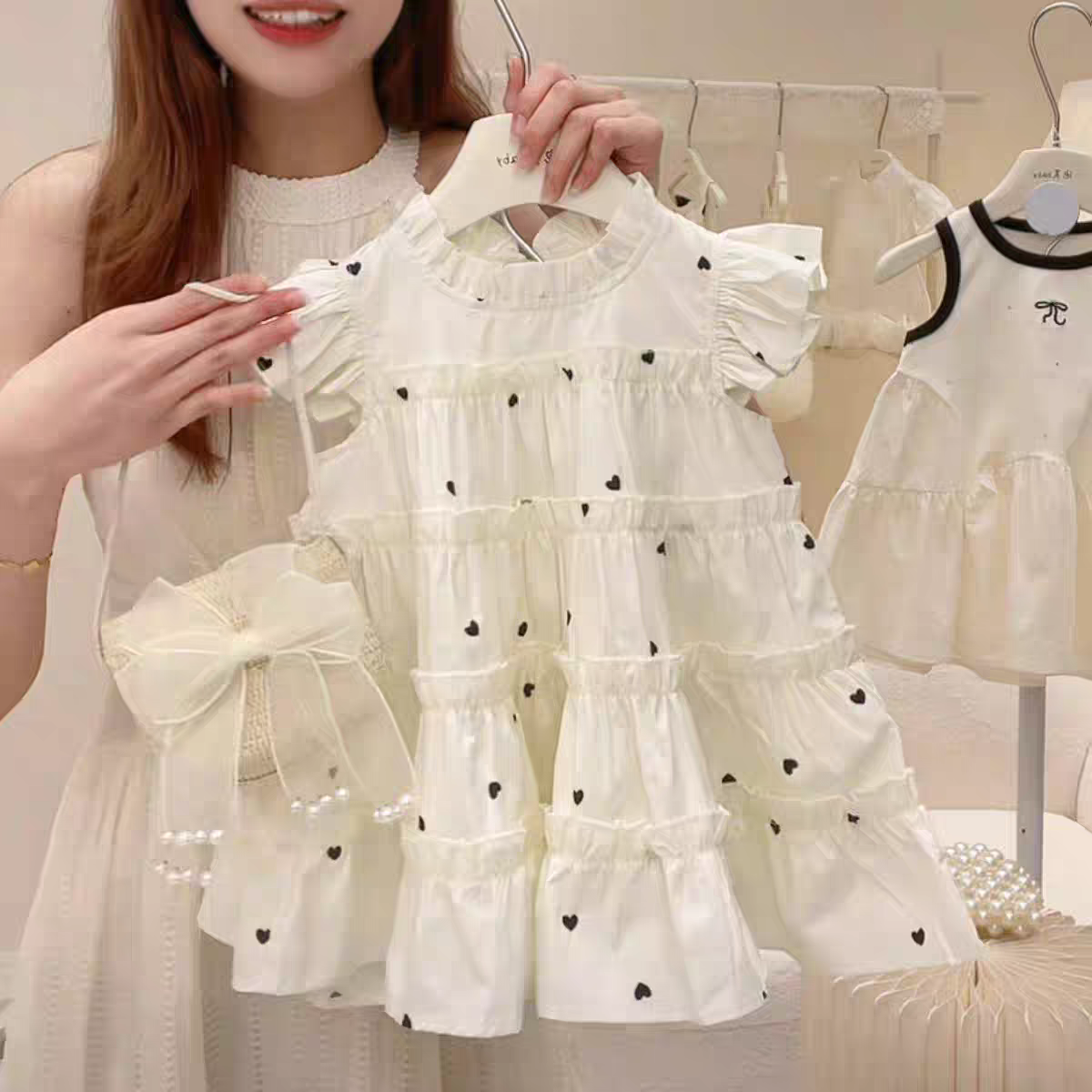 宝宝周岁礼服2025夏季新款女童连衣裙儿童棉质背心裙洋气裙子夏装