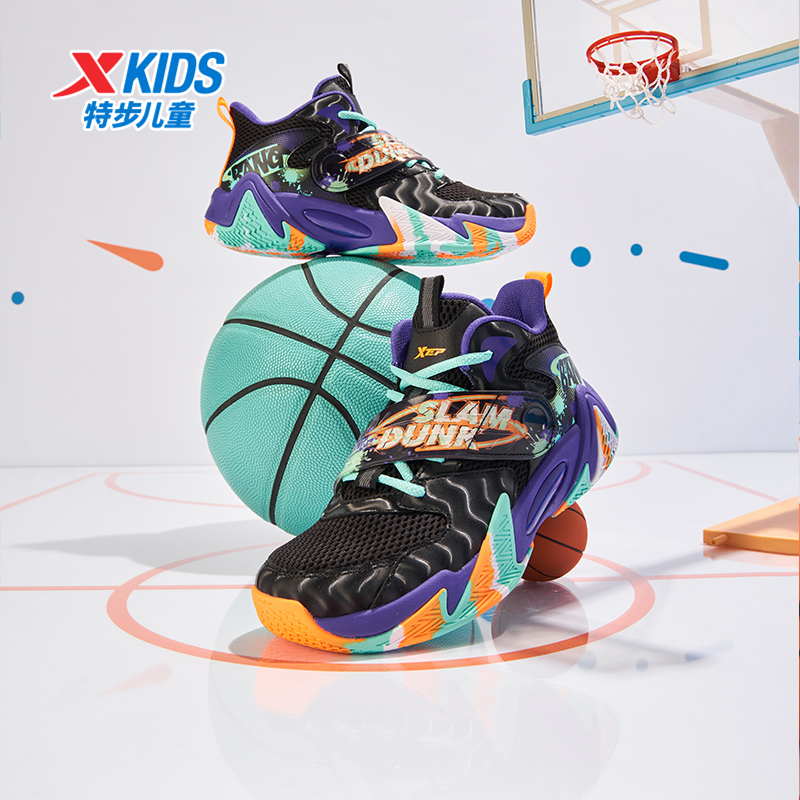 特步儿童春季篮球鞋大童抗扭转减震透气专业运动鞋676115129193
