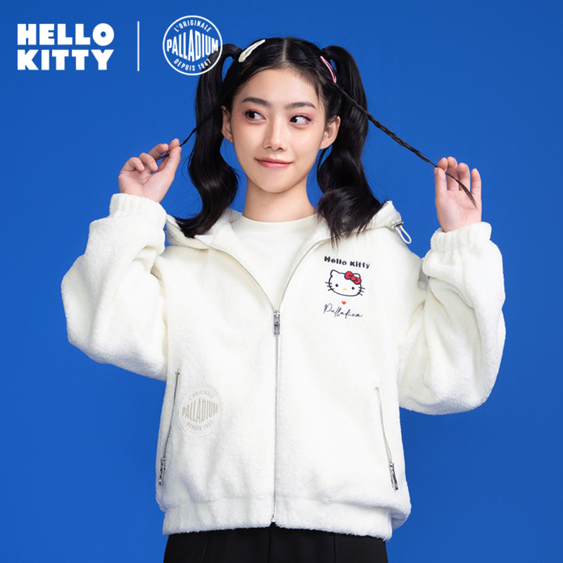 【HelloKitty系列】帕拉丁冬女休闲潮流长袖连帽针织外套199816