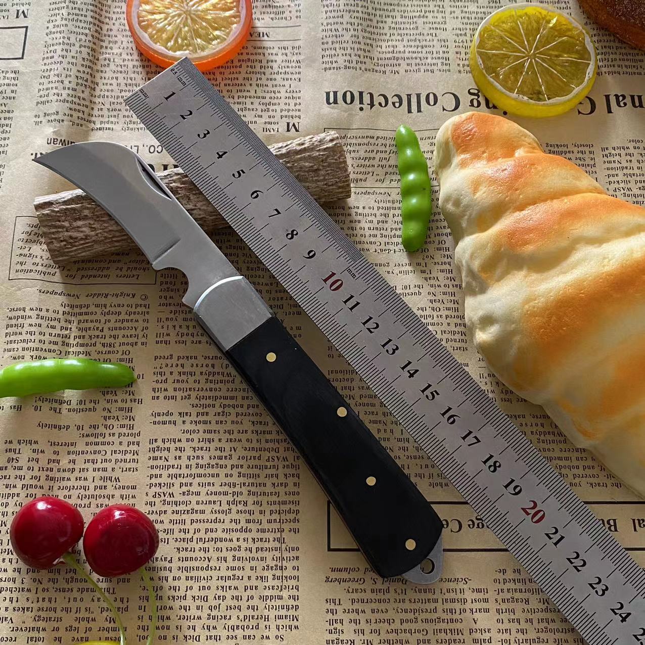 黑檀木手柄折叠锋利高硬度嫁接果树苗嫁接工具