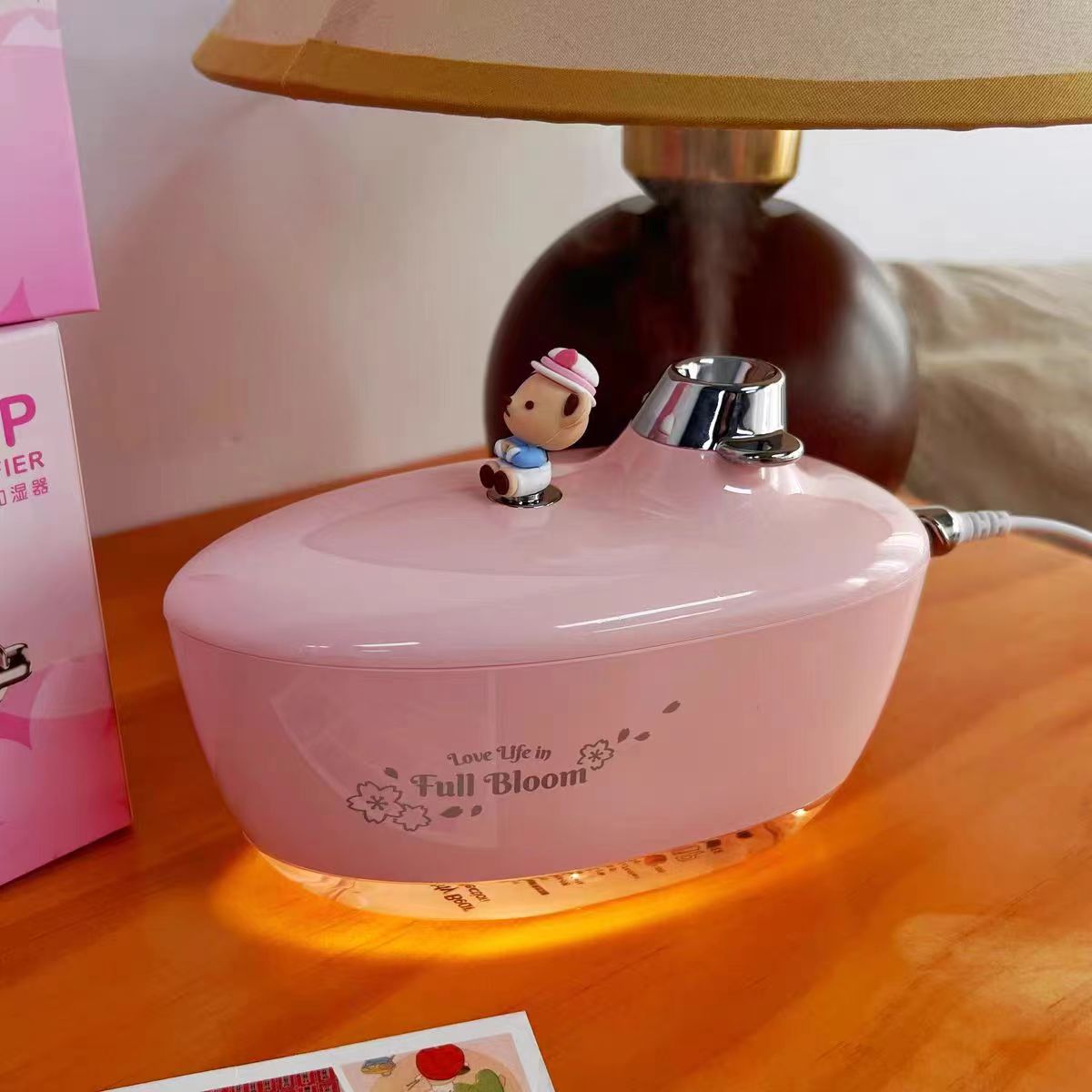 轮船造型可加湿可爱桌面摆件小夜灯