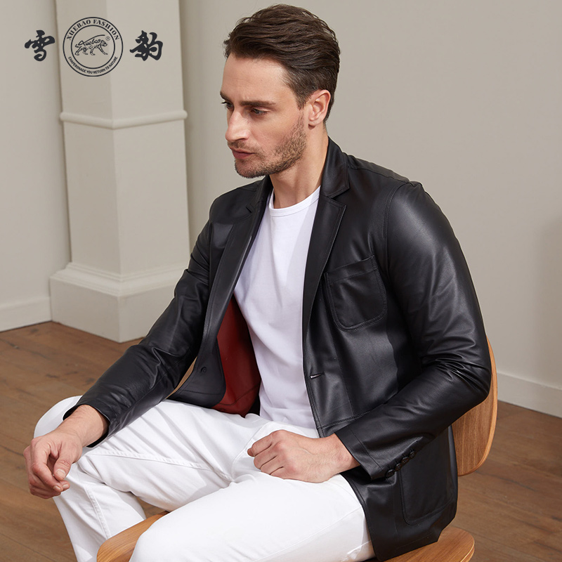 《风行者》系列89689男士绵羊皮西装春季轻薄休闲款海宁真皮皮衣