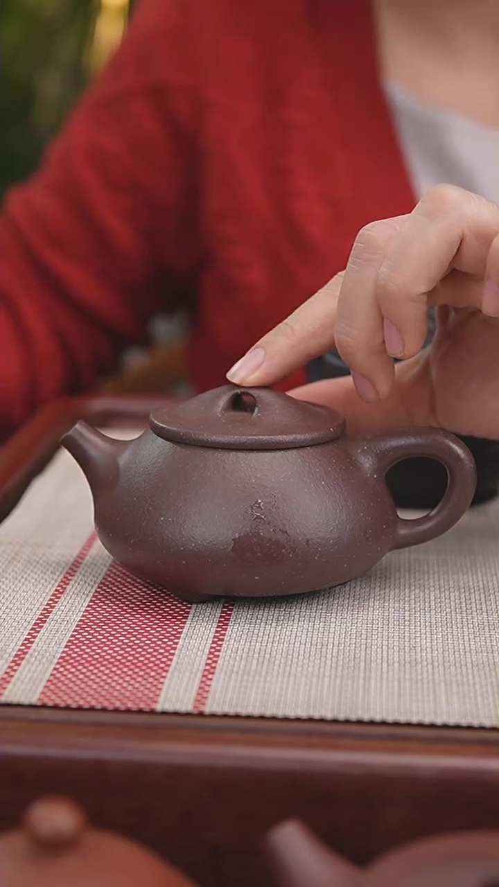 【闪购商品】紫砂茶壶小石瓢天青
