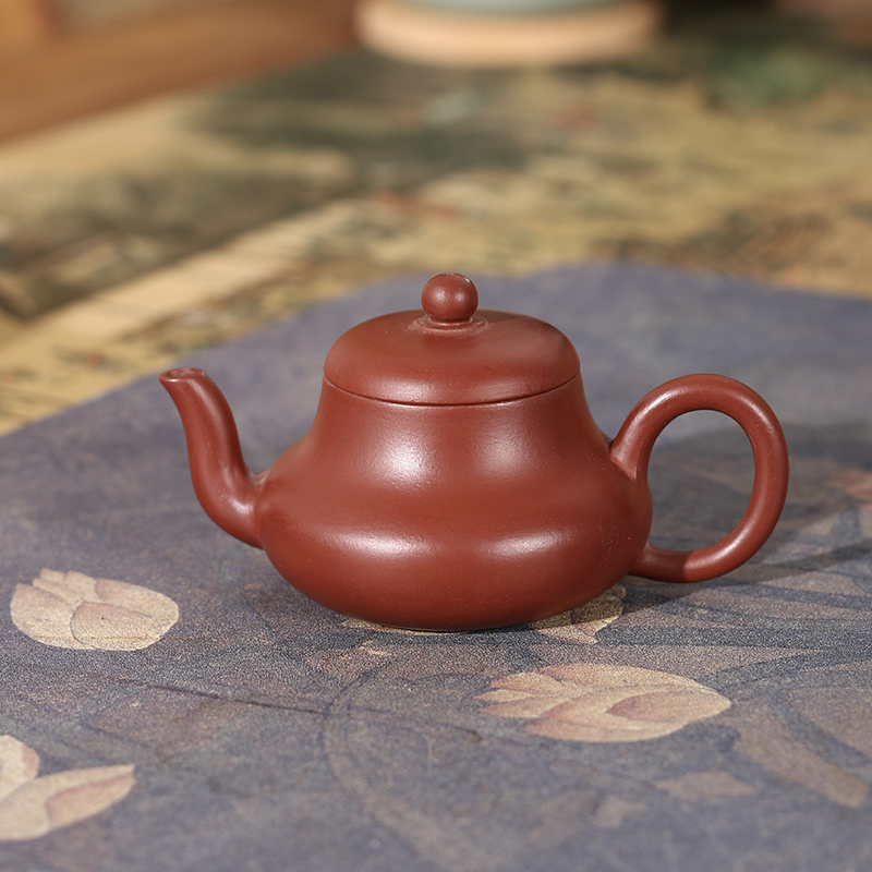 潮州手拉壶梨壶工夫茶壶家用手工大红袍出水好密封断水全手工茶壶