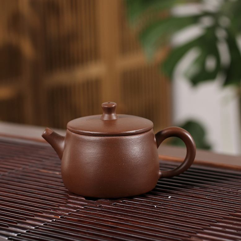 【壶涂涂】新潮州紫泥手拉壶井口汉瓦壶小容量功夫小茶壶宽口家用壶