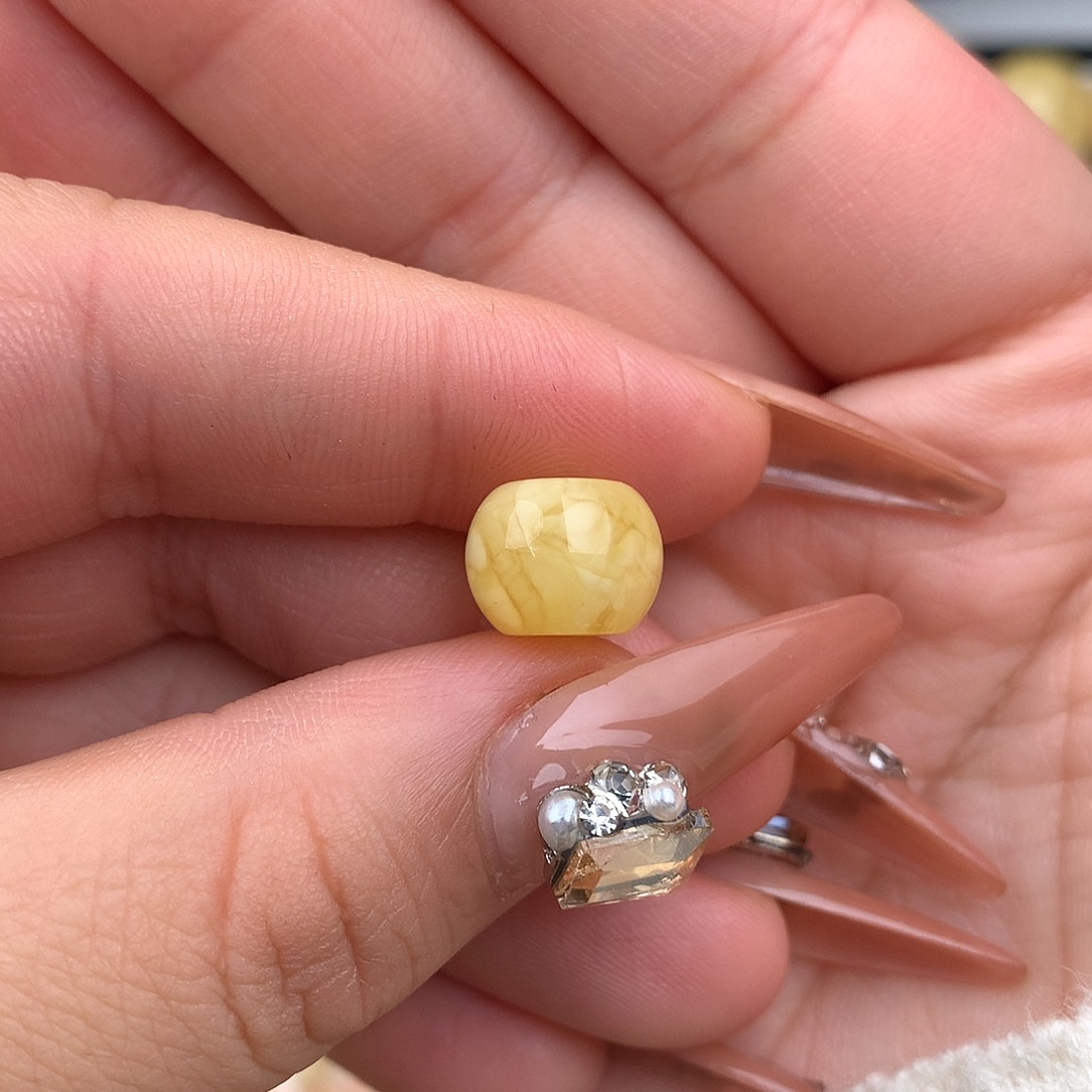 琥珀裸石未镶嵌蜜蜡11.3花粉福利鼓珠