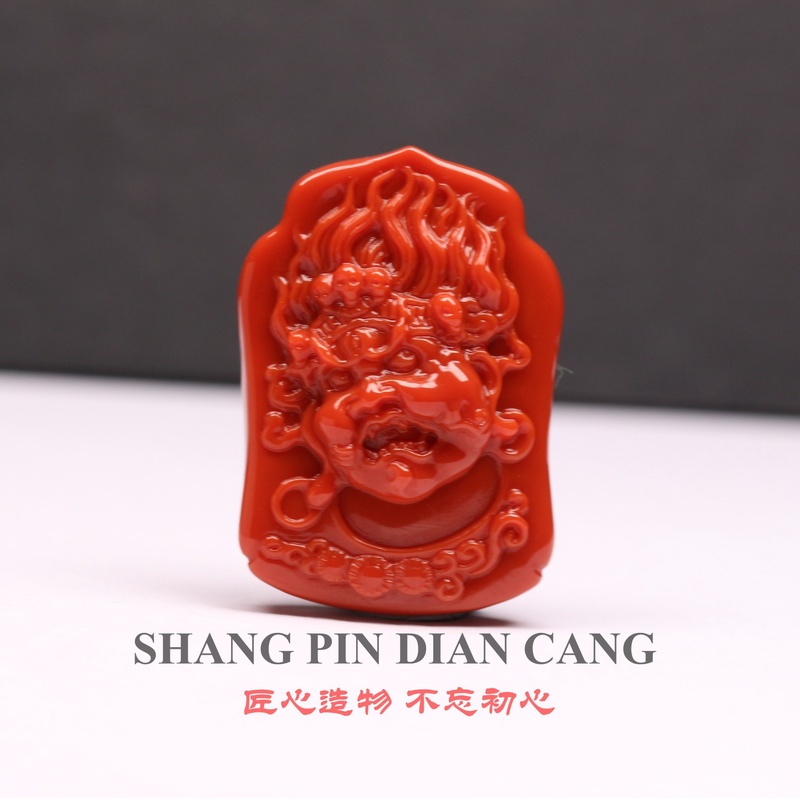 【左遇】瓦西南红大黑天文玩配饰手工雕刻苏工男士守护挂件精雕项坠