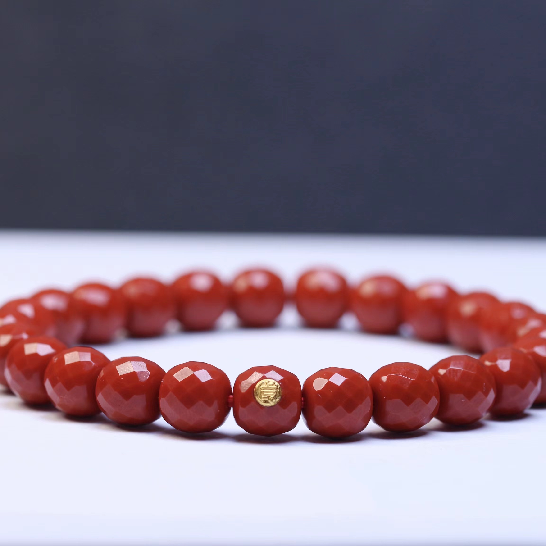 【左遇】瓦西南红钻闪手串切割工艺蹦迪珠时尚本命年红色气质国风