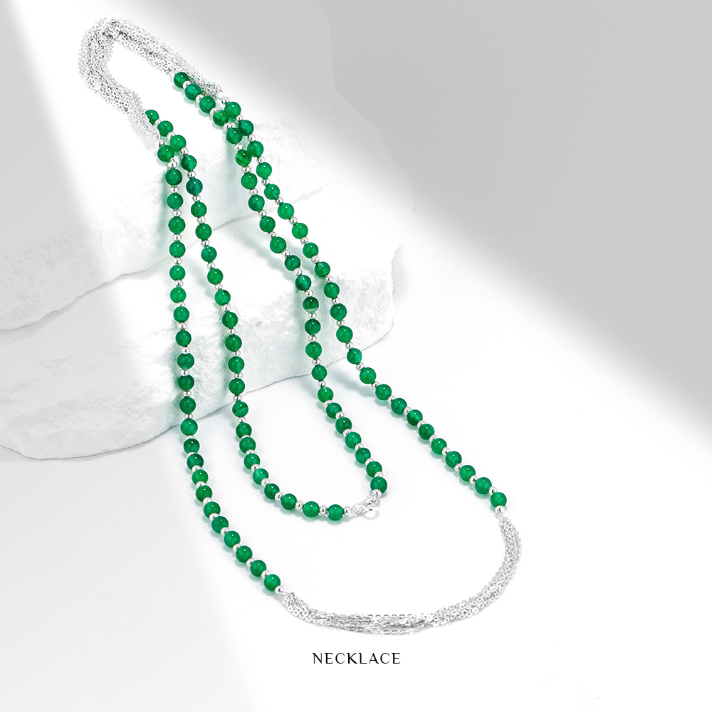 MGS/曼古银925银玛瑙项链36英寸女潮流颈饰M0524062350