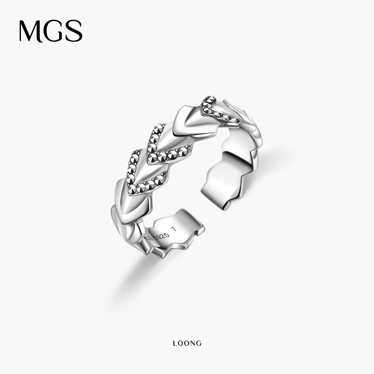 MGS/曼古银 925银戒指 银镀金石灵龙系列戒指情侣时尚轻奢小众